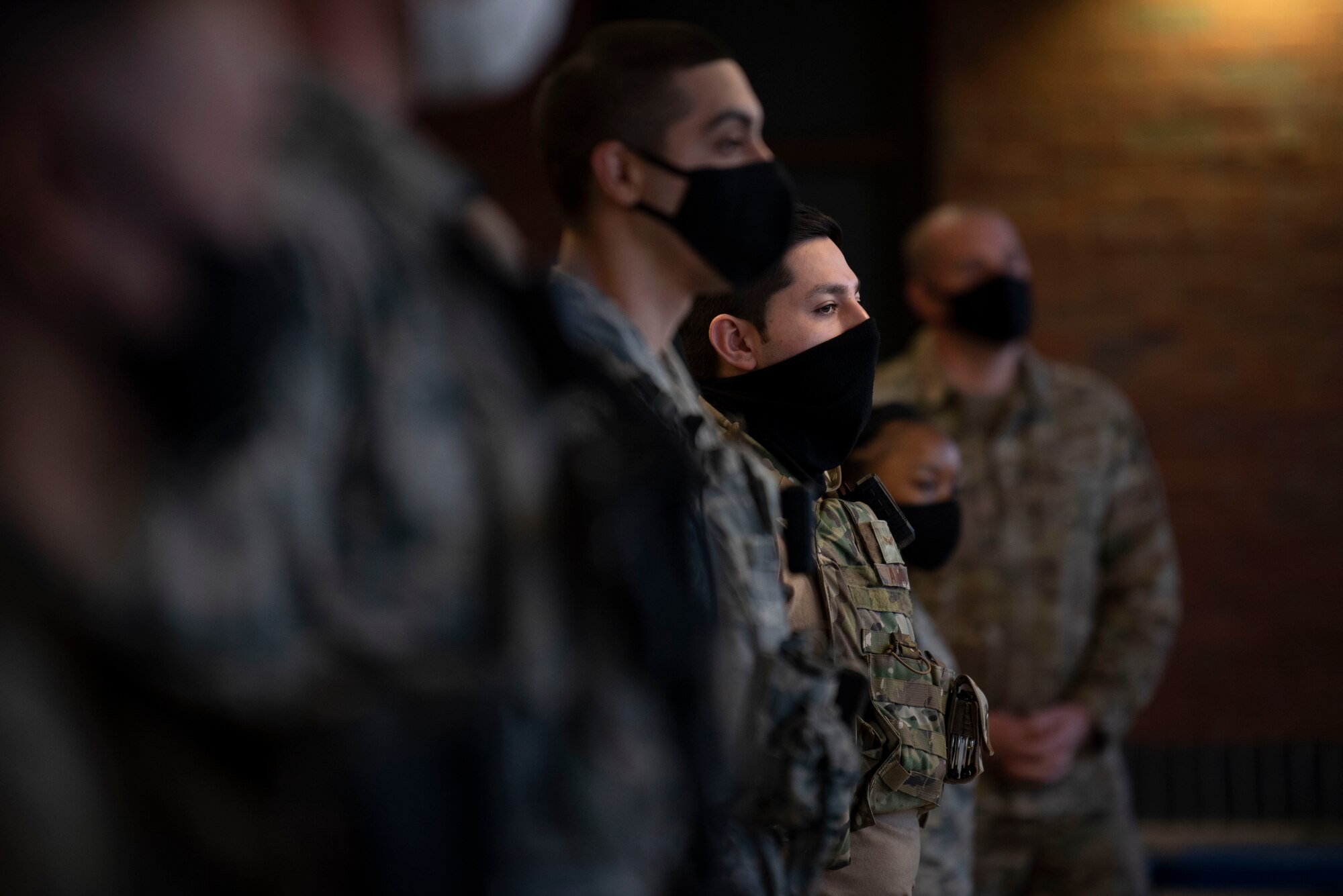 A photo of Airmen standing in formation.
