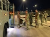 Maj. Gen. Daniel R. Walrath, U.S. Army South commanding general and Command Sgt. Maj. Trevor C. Walker, U.S. Army South command sergeant major greeted Army South personnel Dec. 3, 2020 returning from Honduras in support of the multinational disaster relief efforts following Hurricanes Eta and Iota.