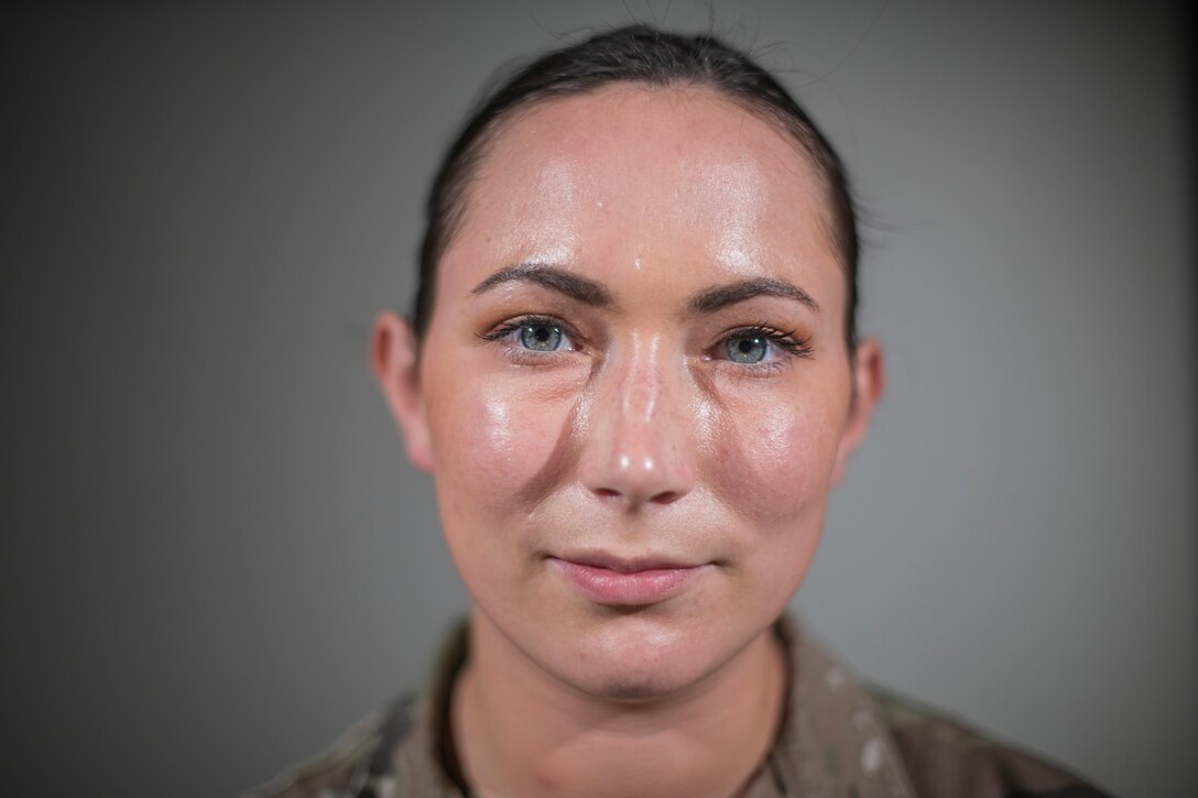 A tight portrait of an Airman.