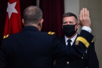 U.S. Army Reserve Brig. Gen. Kevin Meisler was promoted during a ceremony at Joint Base San Antonio-Fort Sam Houston Dec. 5, 2020. With the promotion, Meisler will take command of the 4th Sustainment Command (Expeditionary), which directs more than 6,500 Army Reserve Soldiers throughout Texas, Oklahoma, Arkansas, and New Mexico. (U.S. Army photo by Capt. David Gasperson)