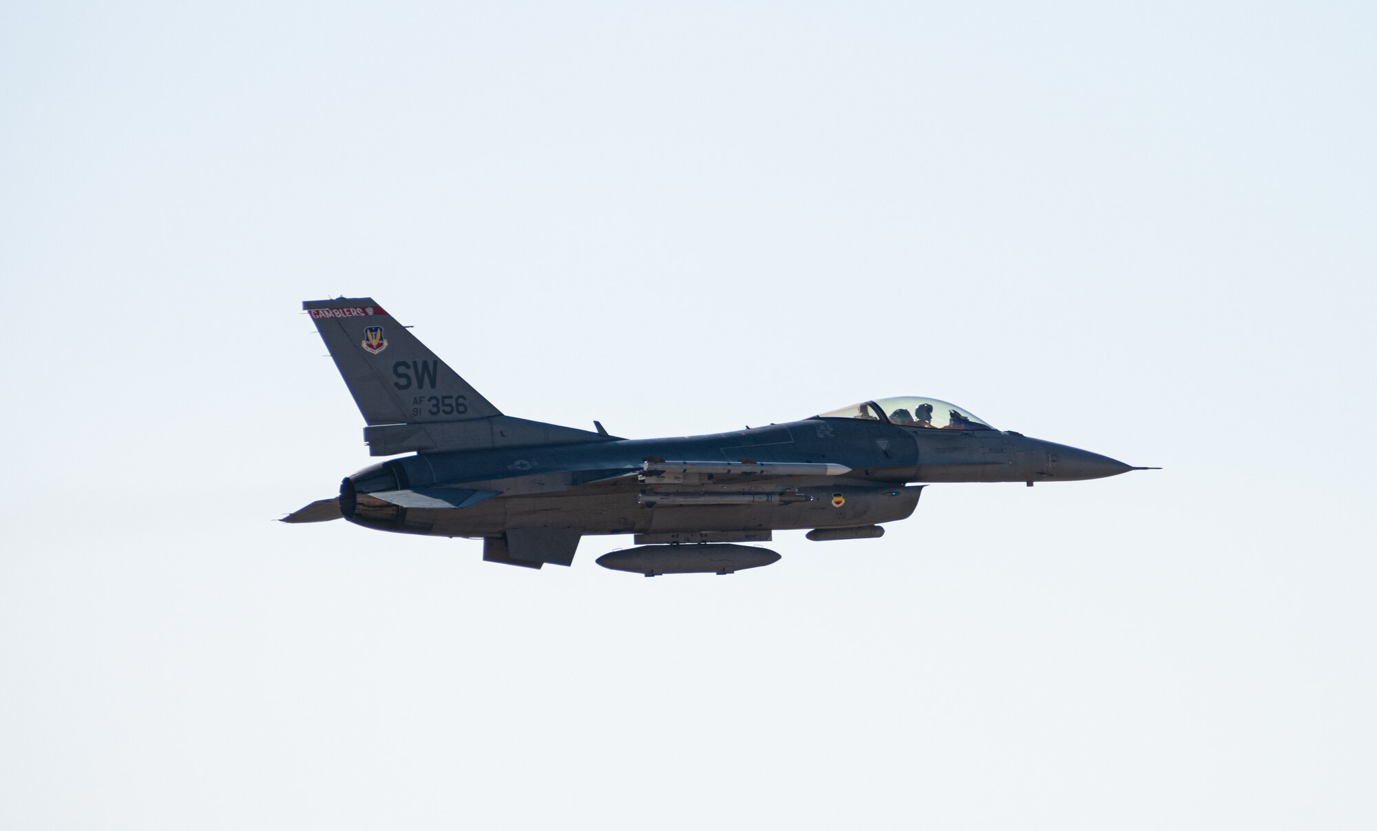An F-16C Fighting Falcon, assigned to the 77th Expeditionary Fighter Squadron, takes off Dec. 1, 2020, at King Faisal Air Base, Kingdom of Saudi Arabia.