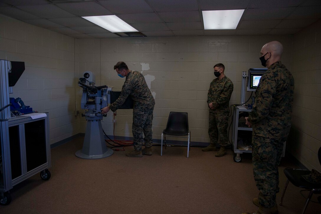 The 19th Sergeant Major of the Marine Corps, Sgt. Maj. Troy E. Black visits Marines with Marine Corps Security Force Traning Company, Chesapeake, V.a., Dec. 3, 2020. The visit included discussions with staff and students. The mission of Marine Corps Security Force Training Company is to train and qualify Marines in the Military Occupational Specialties of 8152 (Basic Security Guard) and 8154 (Close Quarters Battle Team Member) for service within Marine Corps Security Force Battalions, Fleet Anti-Terrorism Security Team (FAST) Companies, and Marine Barracks 8th & I, Washington, DC.(U.S. Marine Corps photo by Sgt. Victoria Ross)