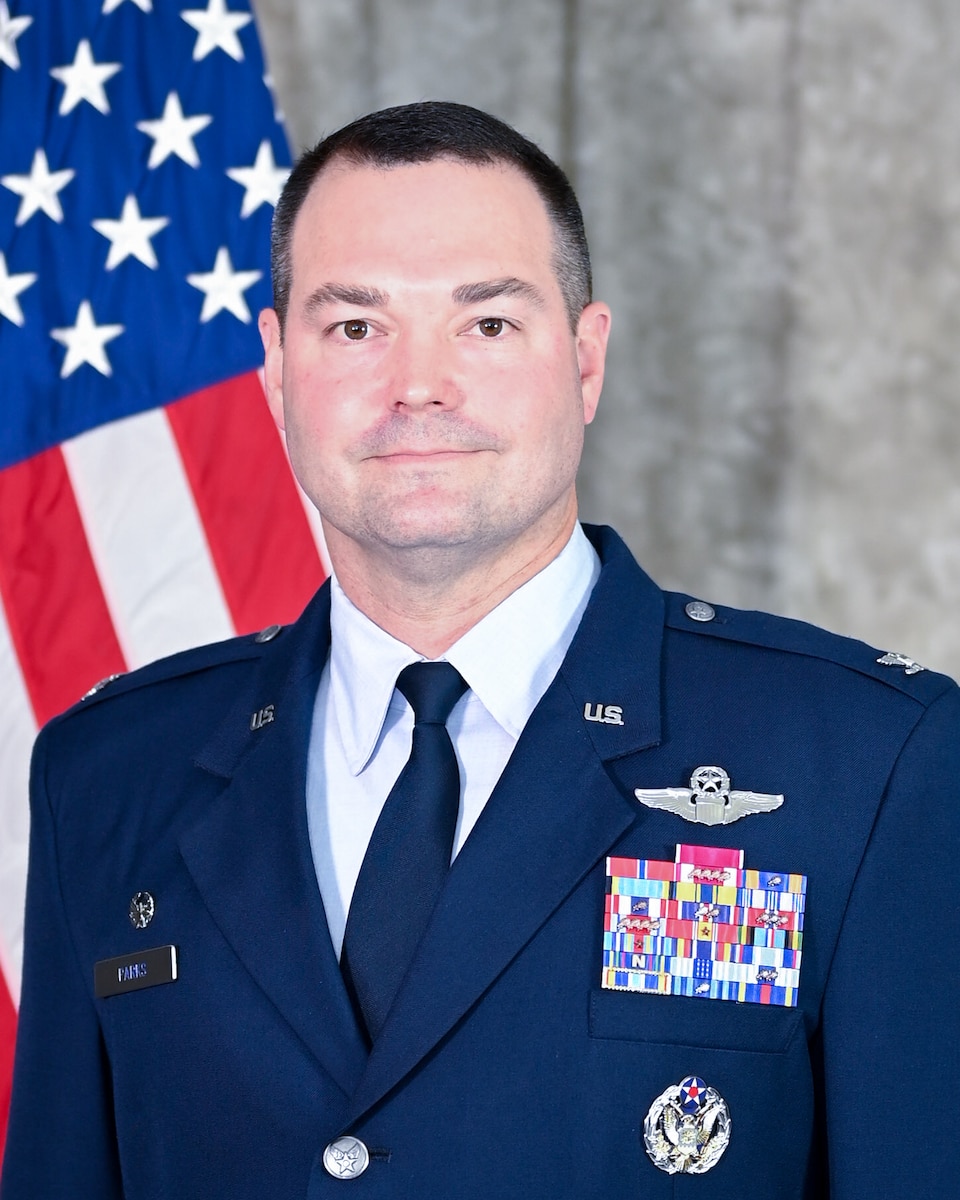 Col. Michael Parks, 507th Air Refueling Wing commander, stands for an official portrait Nov. 4, 2020, at Tinker Air Force Base, Oklahoma. (U.S. Air Force photo by Lauren Kelly)