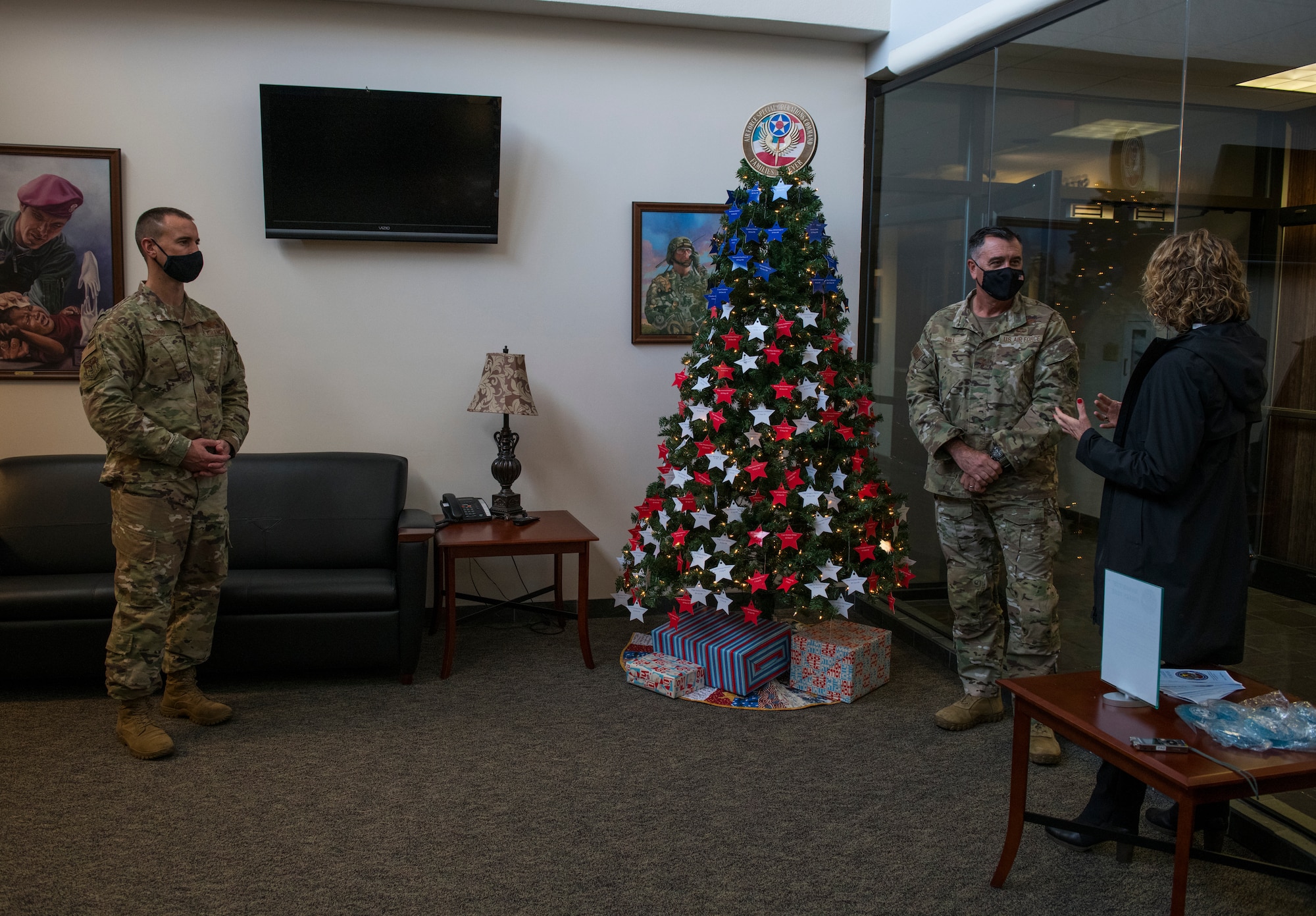 Leadership with HQ AFSOC, 1st Special Operations Wing and 24th SOW, carried on a holiday tradition by placing red, white and blue stars to honor 365 fallen Airmen.