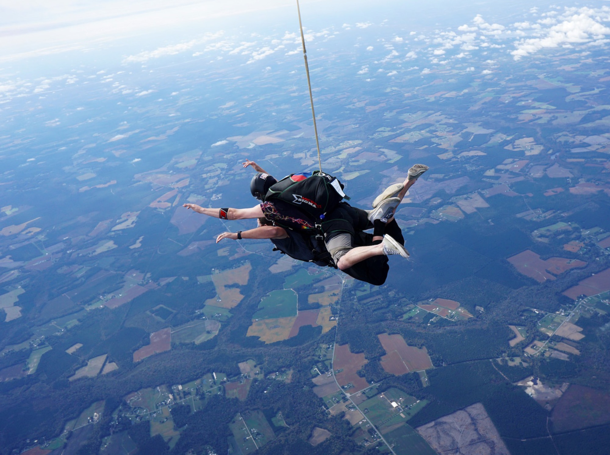 An Airmen skydives.