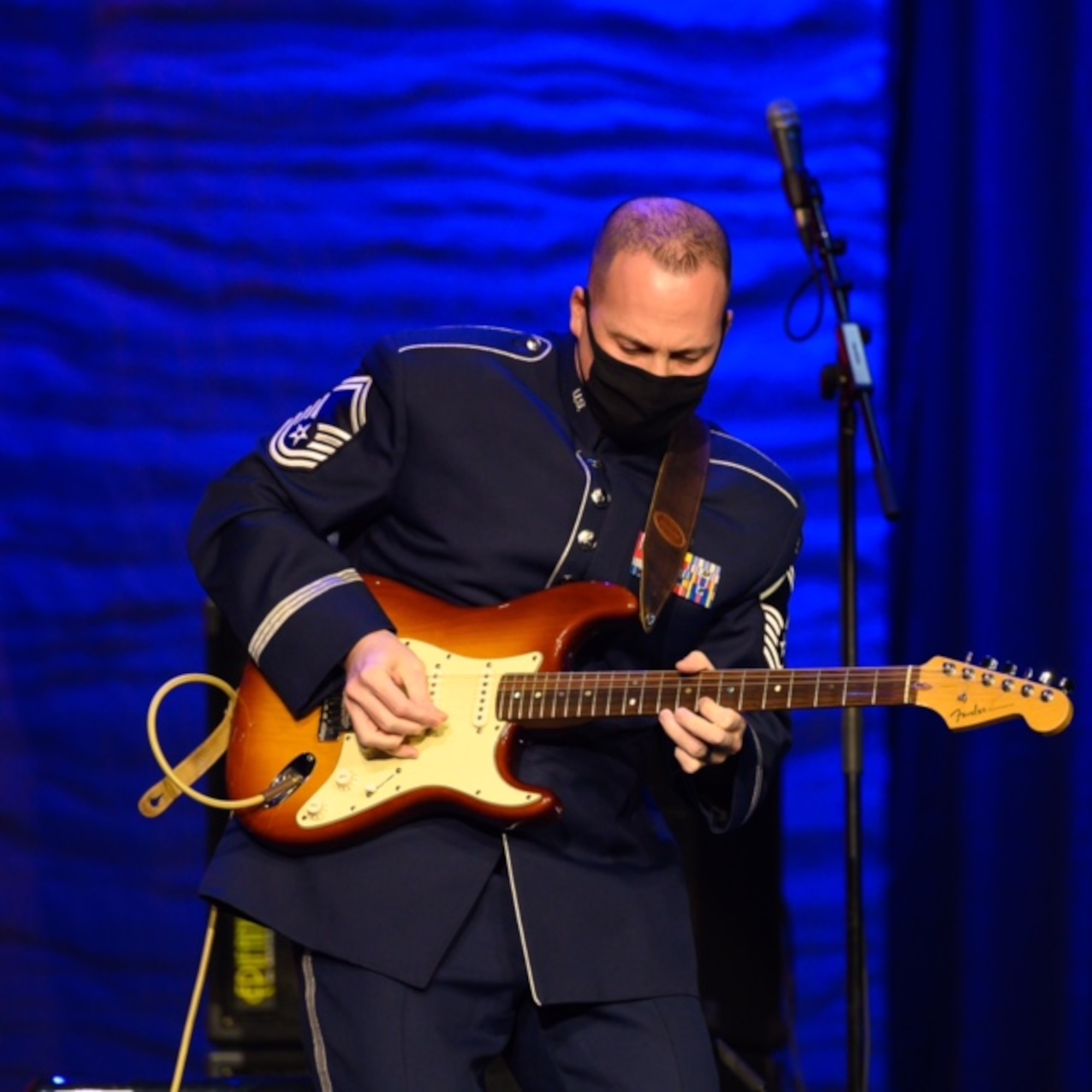 Senior Master Sgt. Matt Ascione performs with Max Impact on the special virtual live Veteran’s Day Concert at the MGM Hotel.