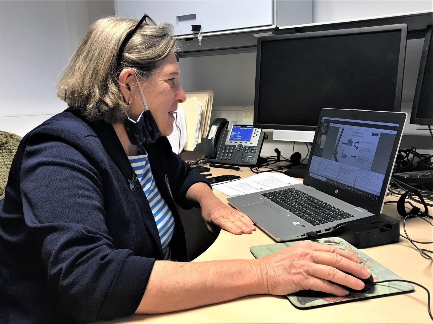 Marsha Graham, a registered nurse assigned to the Clinical Support Division, Defense Health Agency, gives a presentation during the fall Regional Health Command Europe Medical Surgical virtual training conference held in late November.