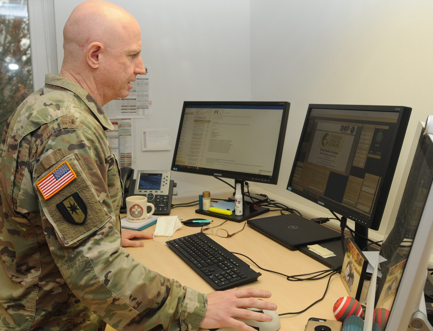 Col. Andrew Baxter, regional nurse executive for Regional Health Command Europe, gives a presentation during the virtual RHCE Medical Surgical conference held in late November and early December.