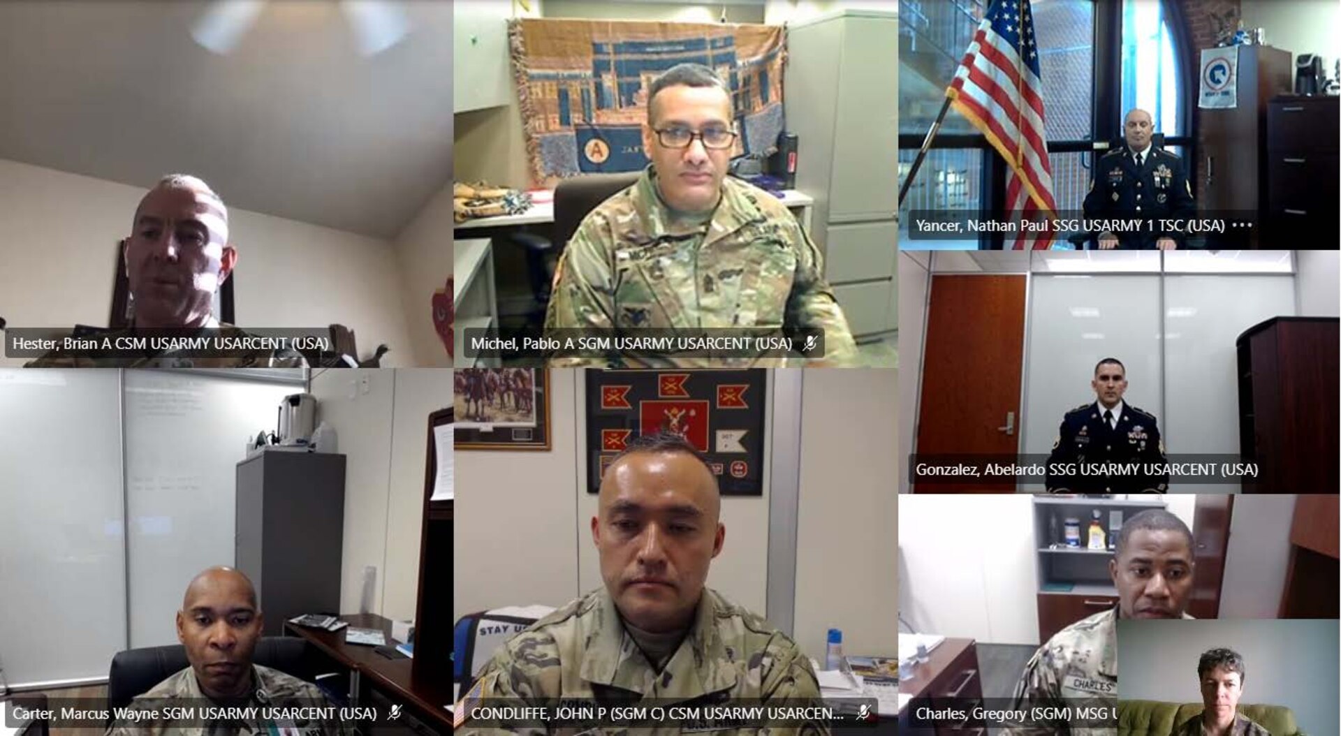 U.S. Army Central leadership congratulated Staff Sgt. (P) Abelardo Gonzalez of Headquarters and Headquarters Battalion, for earning the USARCENT 2020 Career Counselor of the Year title, Dec. 8.

The announcement followed the Army Service Component Command’s two-day virtual competition held Dec. 7-8, which featured a packet evaluation to include a previously completed Army Combat Fitness Test, a written examination, and a virtual board.