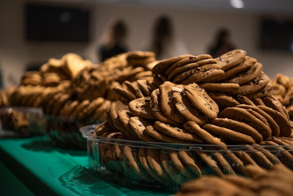 The Seymour Johnson Air Force Base Officer and Civilian Spouses Club conducted an annual Airmen Cookie Drive to benefit Airmen residing in the dorms.