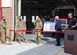 Col. Randel Gordon, 412th Test Wing Vice Commander, cuts the ribbon to officially open the new Airfield Fire Station at Edwards Air Force Base, California, Dec. 8. (Air Force photo by Giancarlo Casem)