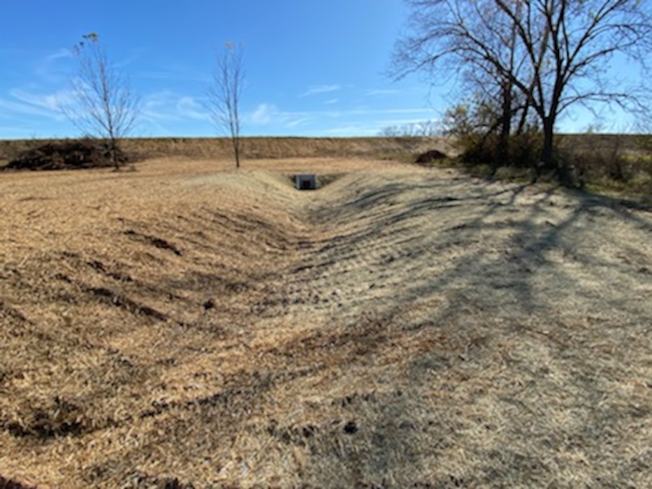 levee with fields and trees