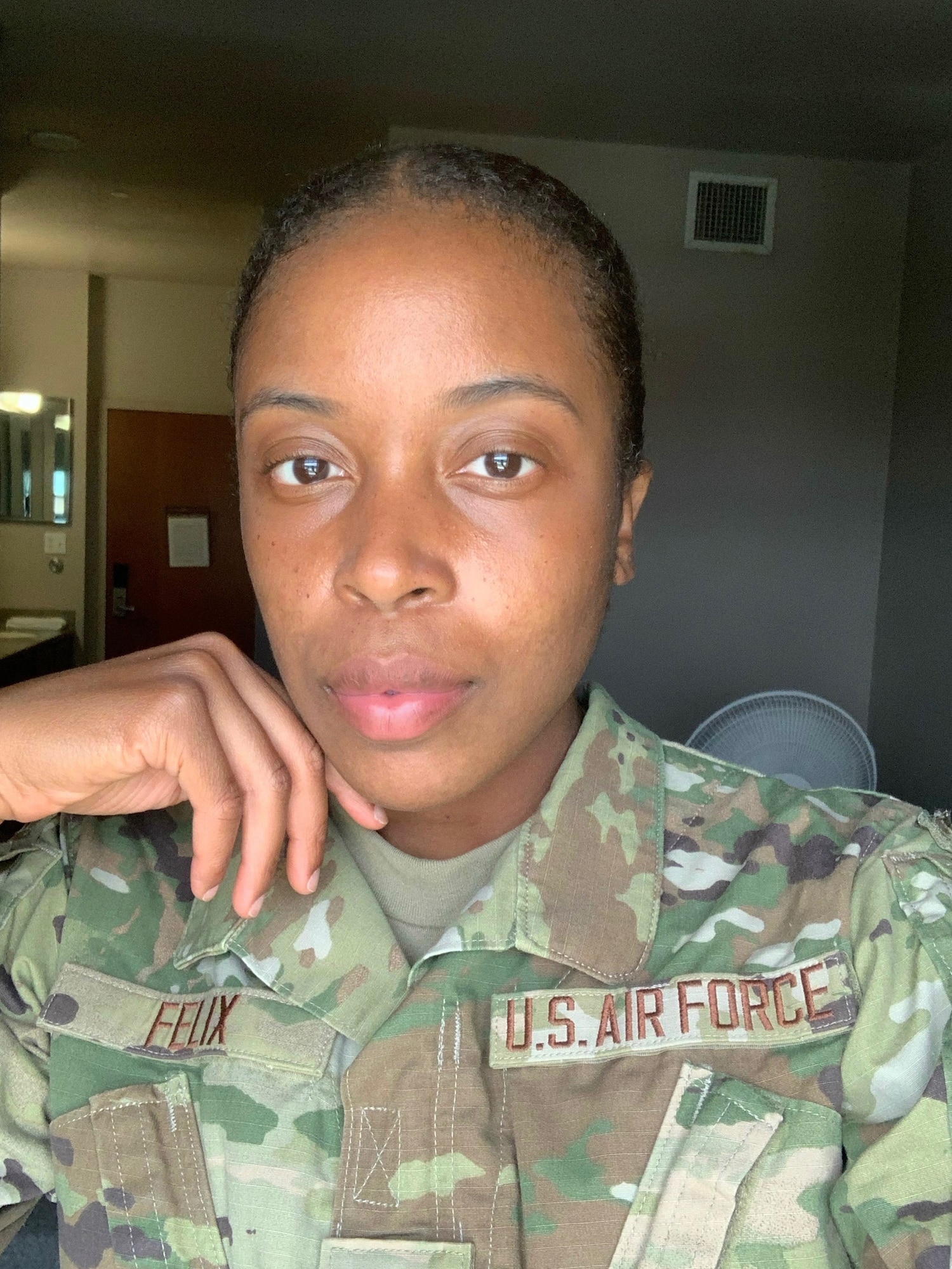 Airman First Class Taquara Felix poses for a photo at technical school. After winning Miss U.S Virgin Islands, Felix decided to leave the pageant stage and join the Air Force Reserve as a medical technician with the 459th Aeromedical Evacuation Squadron. (Courtesy Photo)