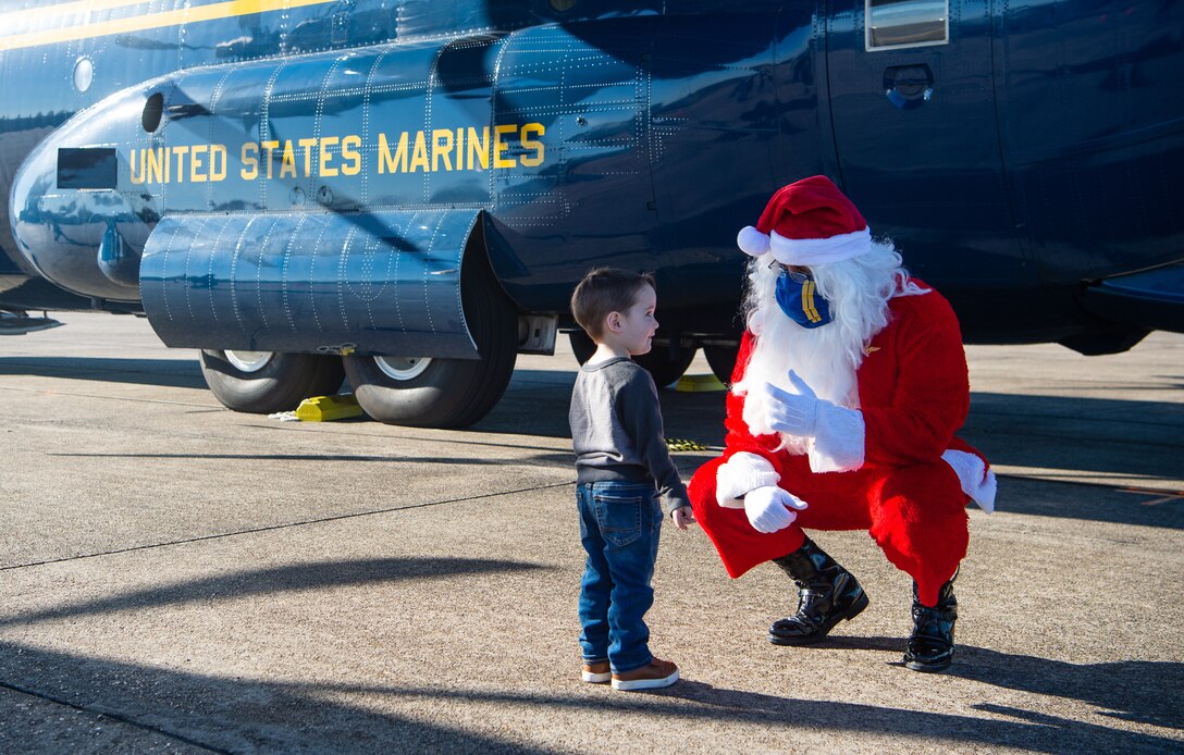 The U.S. Navy Flight Demonstration Squadron, the Blue Angels, supported the Marine Toys for Tots program Dec. 8th, 2020 by delivering toys and games to families impacted by the COVID-19 pandemic and recovering from multiple hurricanes in Lake Charles, La.