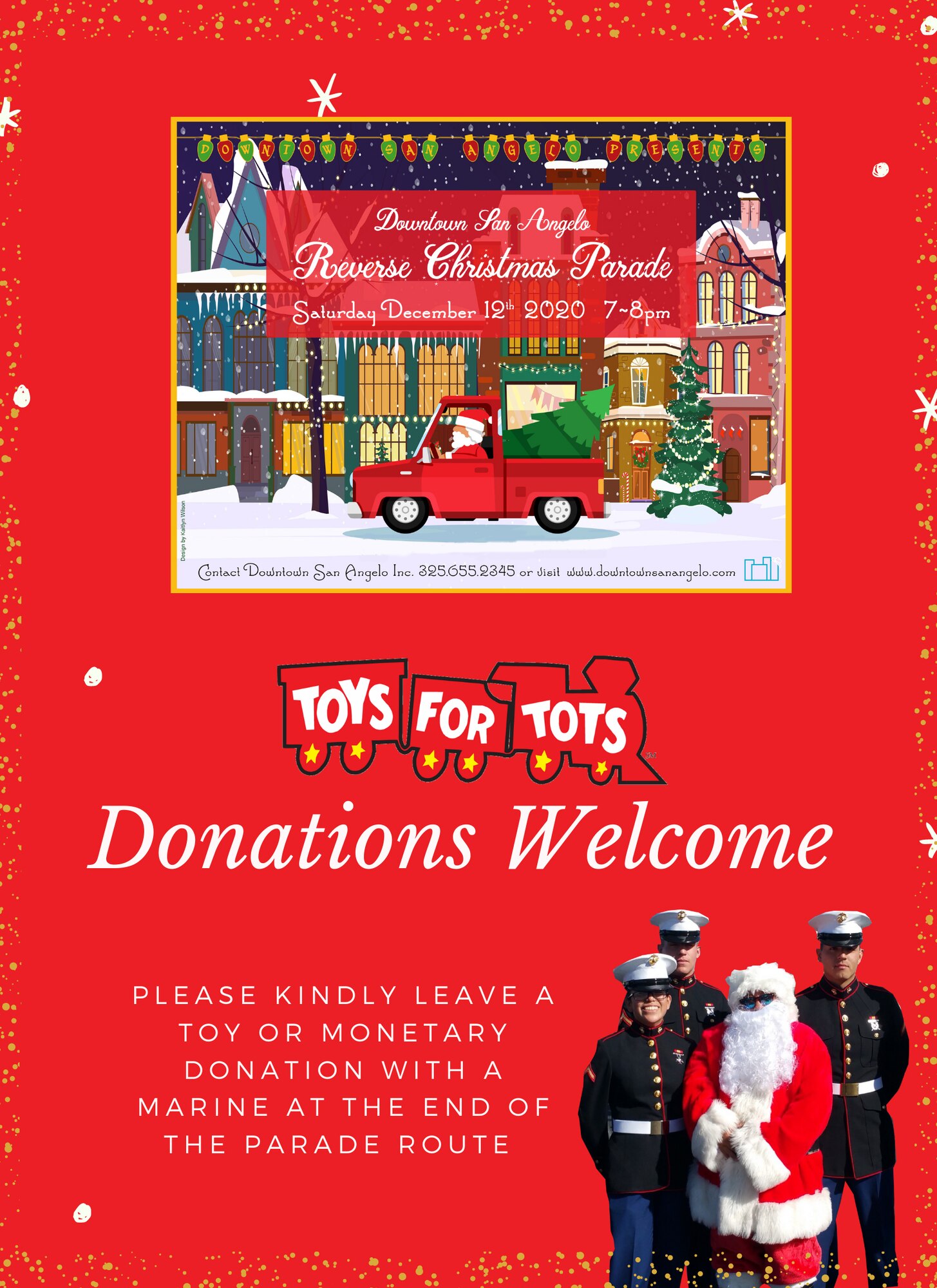 Toys for Tots-Donations Welcomed Please kindly leave a toy or monetary donation with a marine at the end of the parade route (Courtesy Graphic)