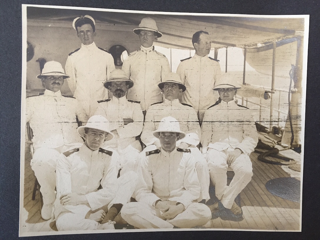 A photo of the officers of Revenue Cutter Tahoma circa 1909