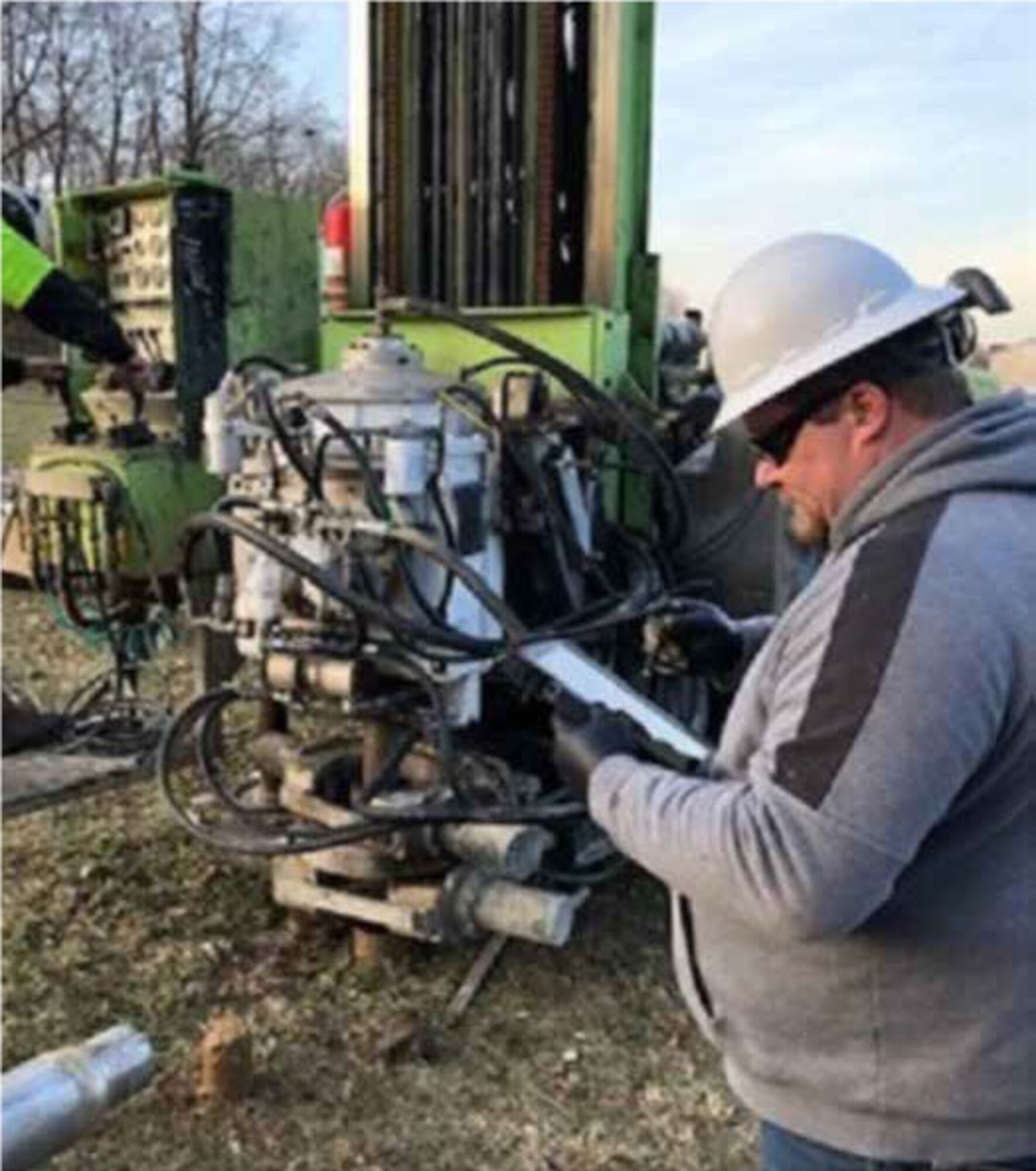 Contractors dug wells at various locations around Shepherd Field, Martinsburg, W.Va., in September 2019 as part of an Expanded Site Inspection for Perfluorooctanoic Acid (PFOA) and Perfluorooctane Sulfonate (PFOS). The findings were outlined in a report published in November 2020.