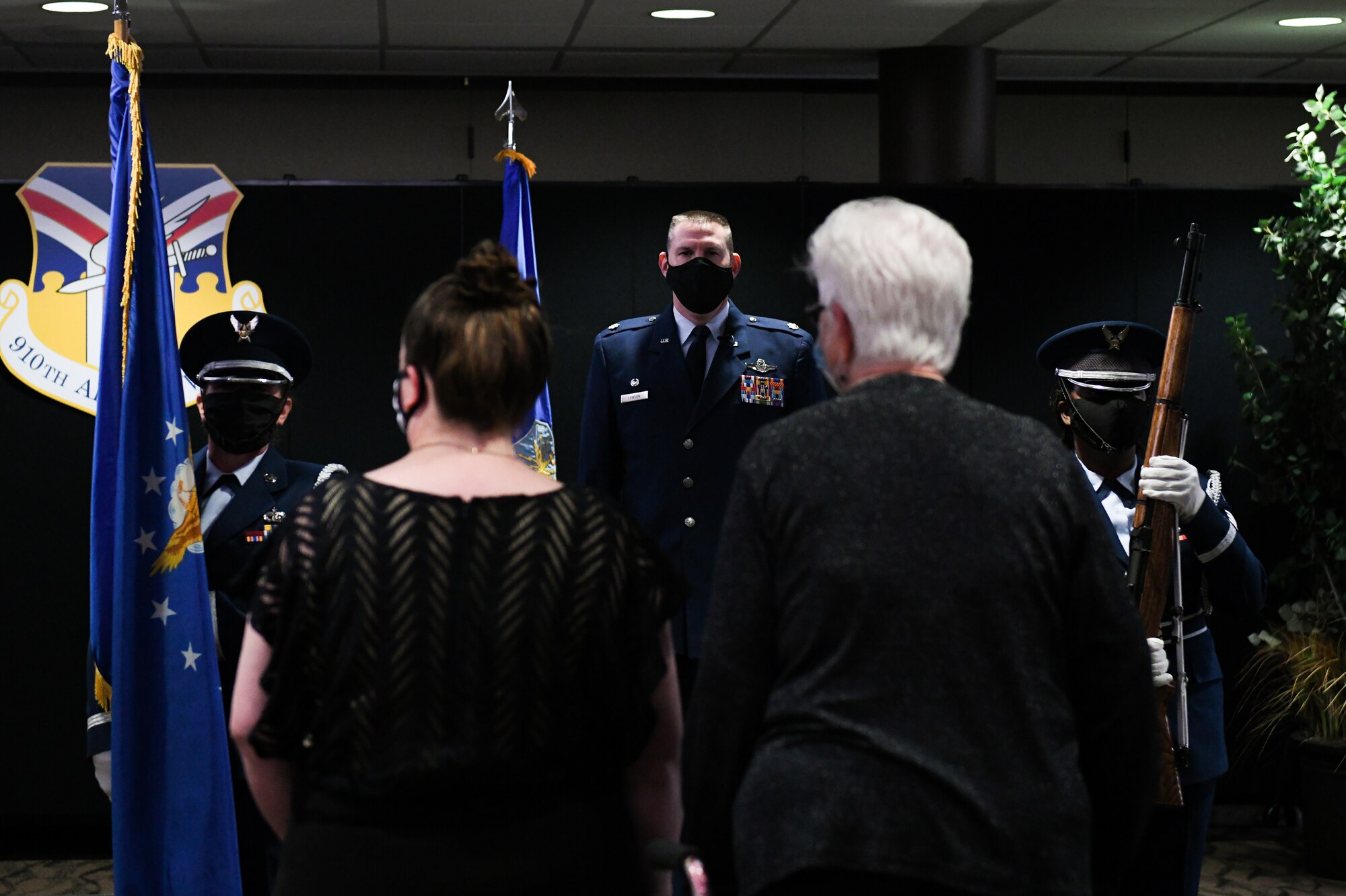 Lt. Col. Scott Lawson assumed command of the 910th Operations Group during an assumption of command ceremony held in Youngstown Air Reserve Station’s community activity center, Dec. 6, 2020.