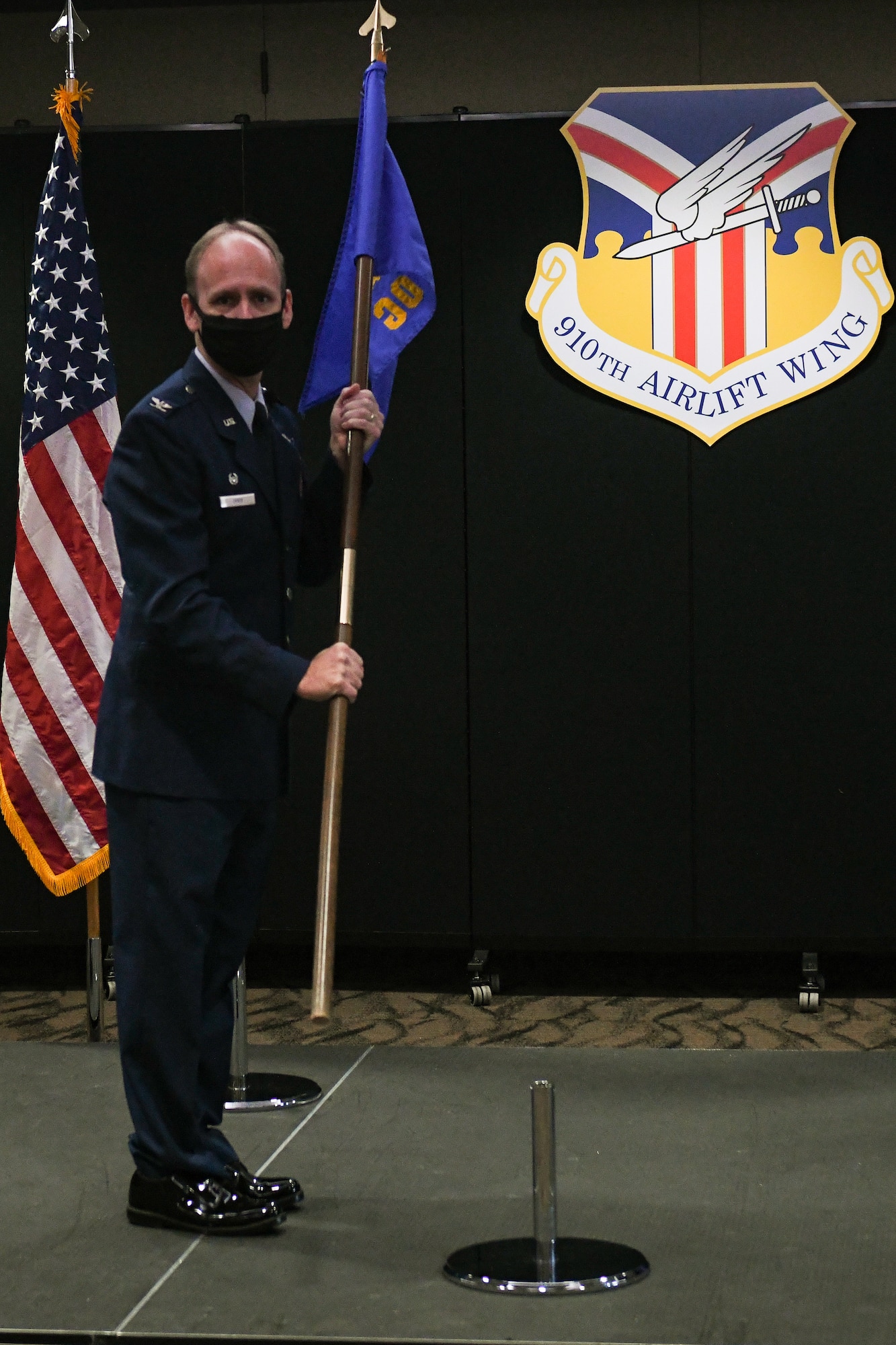 Lt. Col. Scott Lawson assumed command of the 910th Operations Group during an assumption of command ceremony held in Youngstown Air Reserve Station’s community activity center, Dec. 6, 2020.