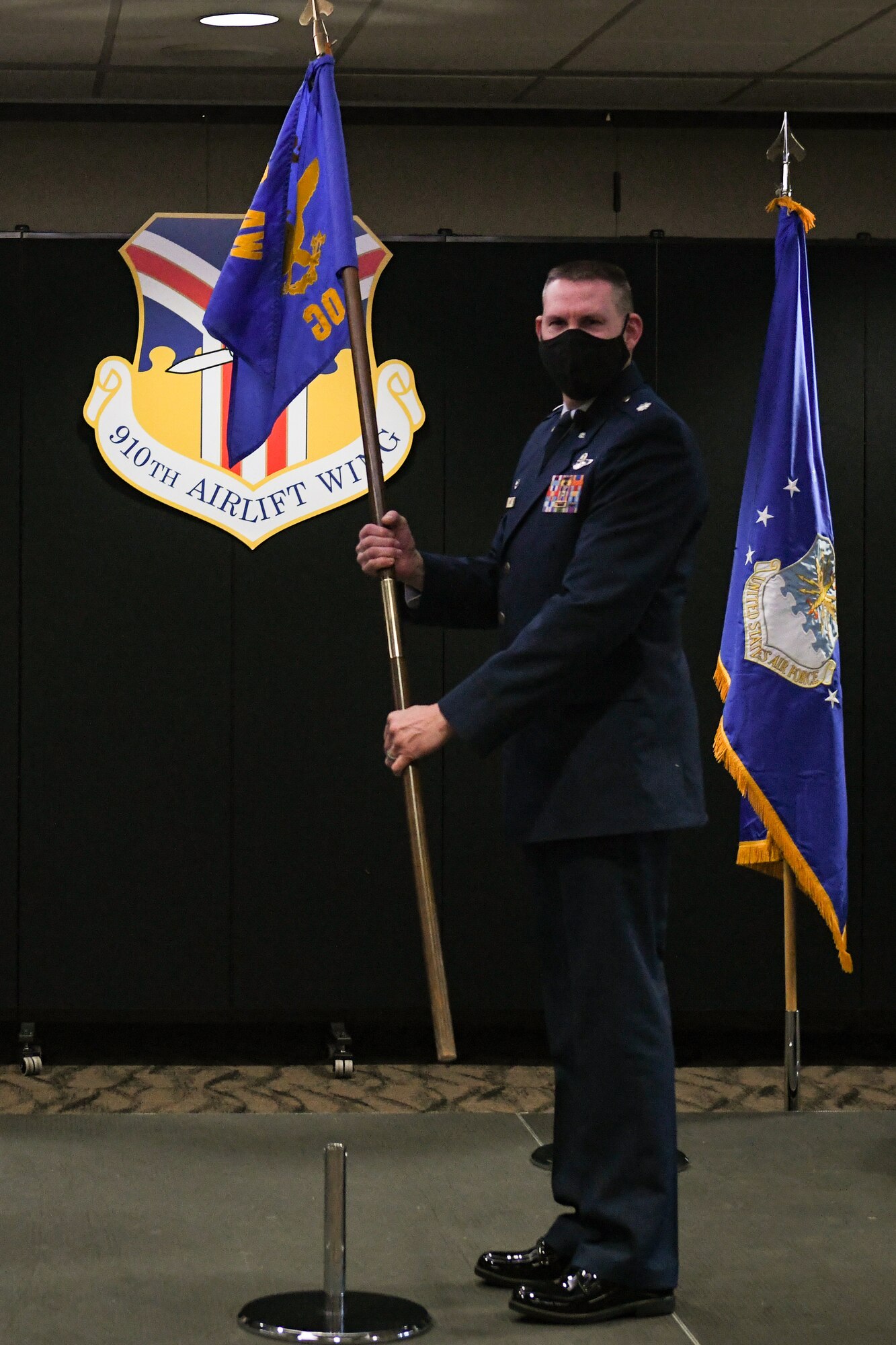 Lt. Col. Scott Lawson assumed command of the 910th Operations Group during an assumption of command ceremony held in Youngstown Air Reserve Station’s community activity center, Dec. 6, 2020.