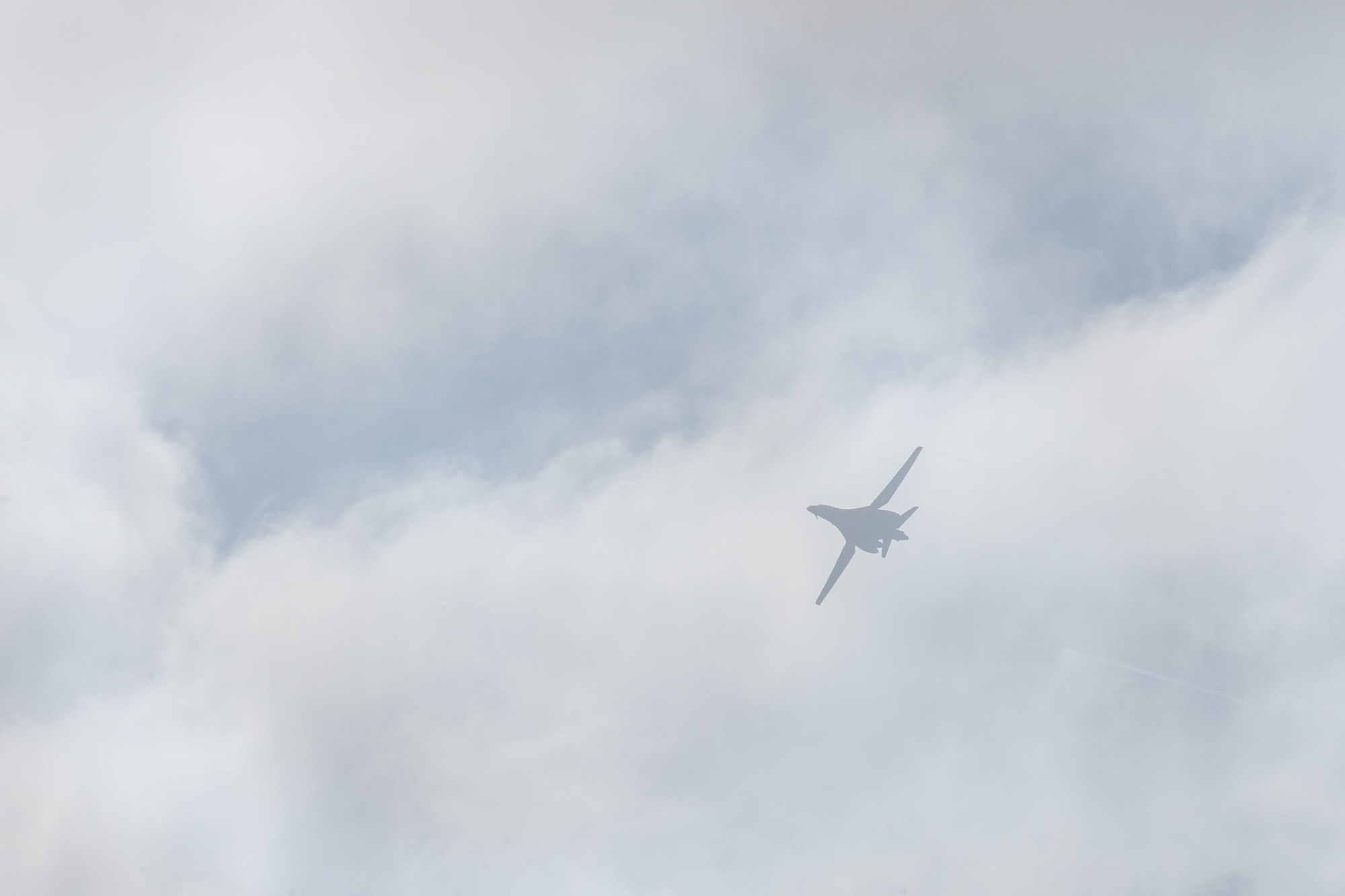 A U.S. Air Force B-1B Lancer from Ellsworth Air Force Base, S.D., flies over the flightline at Andersen Air Force Base, Guam, after completing a Bomber Task Force mission, Dec. 10, 2020. BTF supports Pacific Air Forces’ strategic deterrence mission and its commitment to the security and stability of the Indo-Pacific region. (U.S. Air Force photo by Senior Airman Tristan Day)