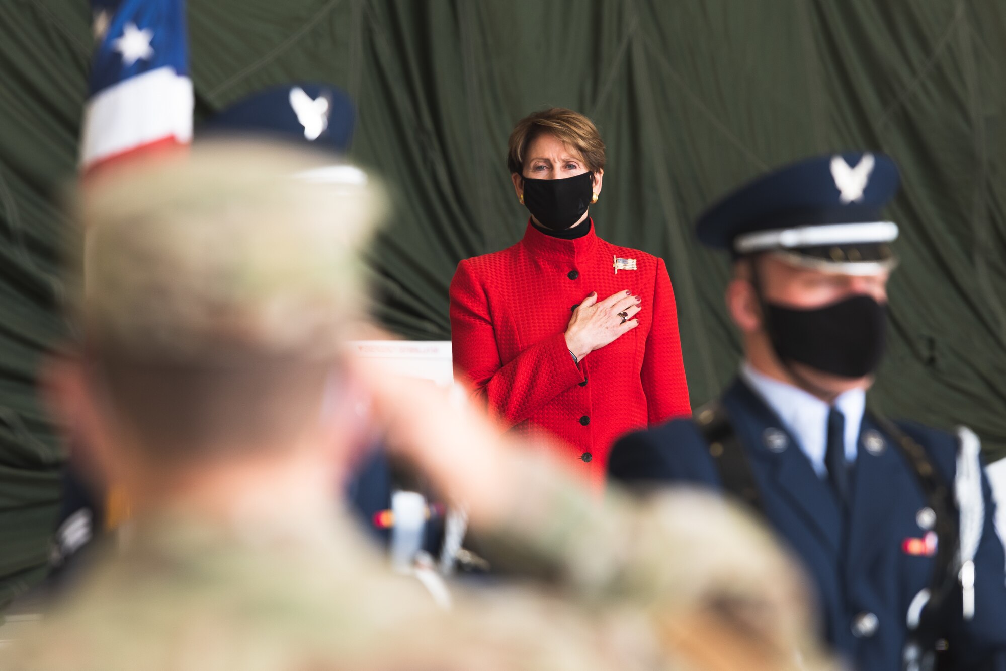 Barbara Barrett, Secretary of the Air Force, presented the medal to Staff Sgt. Alaxey Germanovich, 26th Special Tactics Squadron combat controller, for his actions during a fierce firefight in Nangarhar Province, Afghanistan, April 8, 2017. Germanovich’s efforts were credited with saving over 150 friendly forces and destroying 11 separate fighting positions.