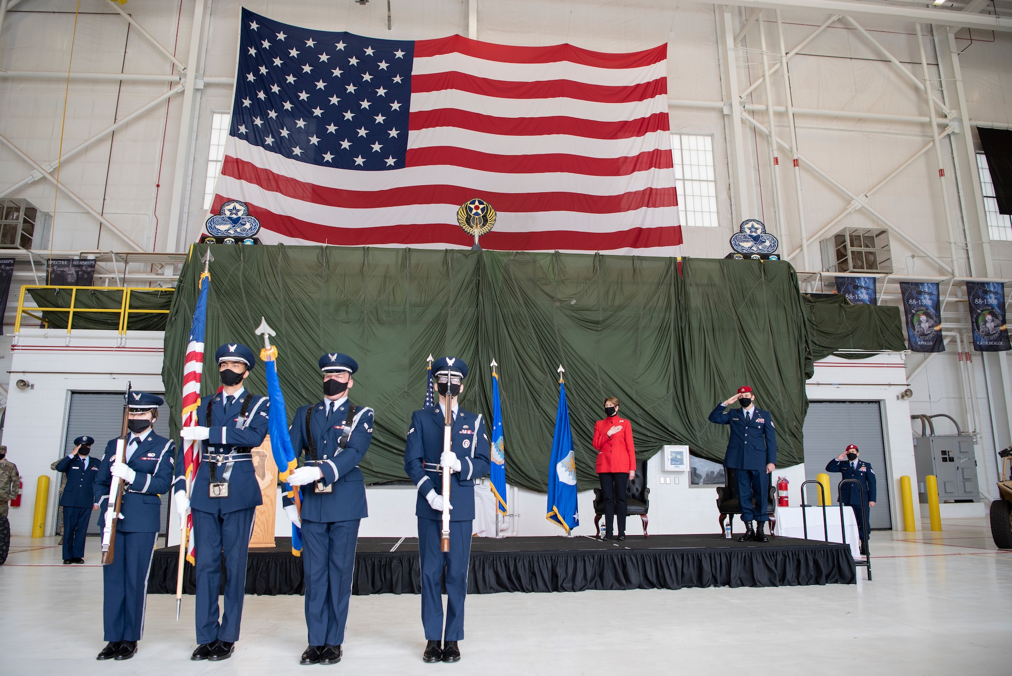 Barbara Barrett, Secretary of the Air Force, presented the medal to Staff Sgt. Alaxey Germanovich, 26th Special Tactics Squadron combat controller, for his actions during a fierce firefight in Nangarhar Province, Afghanistan, April 8, 2017. Germanovich’s efforts were credited with saving over 150 friendly forces and destroying 11 separate fighting positions.