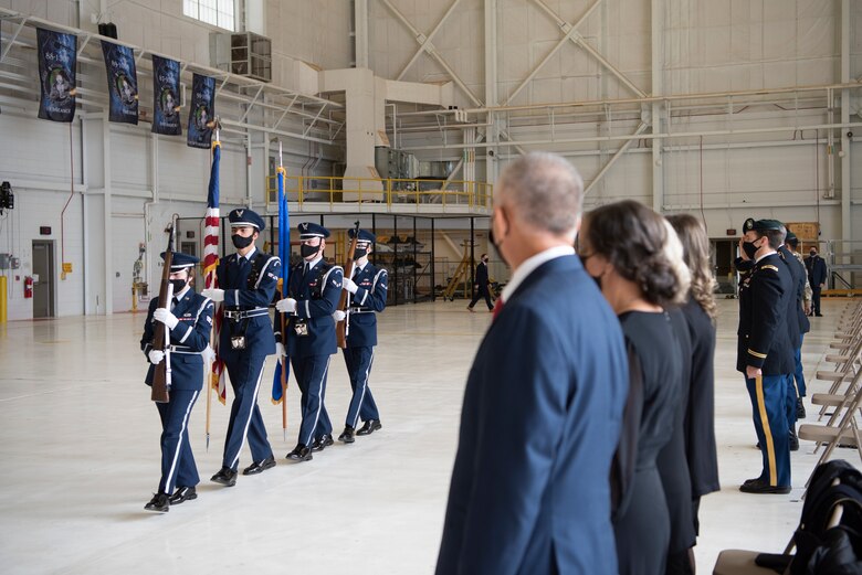 Barbara Barrett, Secretary of the Air Force, presented the medal to Staff Sgt. Alaxey Germanovich, 26th Special Tactics Squadron combat controller, for his actions during a fierce firefight in Nangarhar Province, Afghanistan, April 8, 2017. Germanovich’s efforts were credited with saving over 150 friendly forces and destroying 11 separate fighting positions.