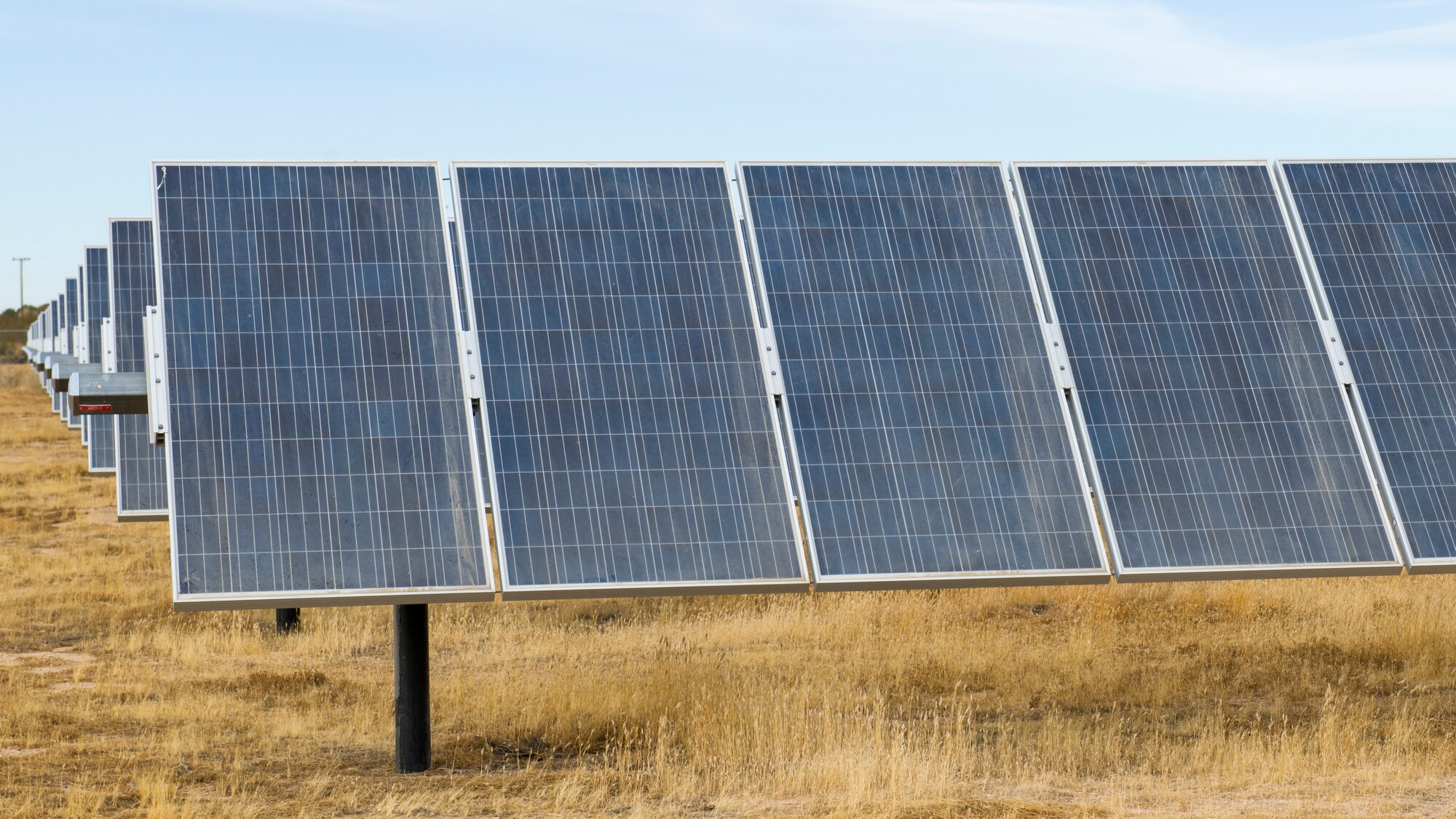 Solar panel array at Edwards Air Force Base, California.
