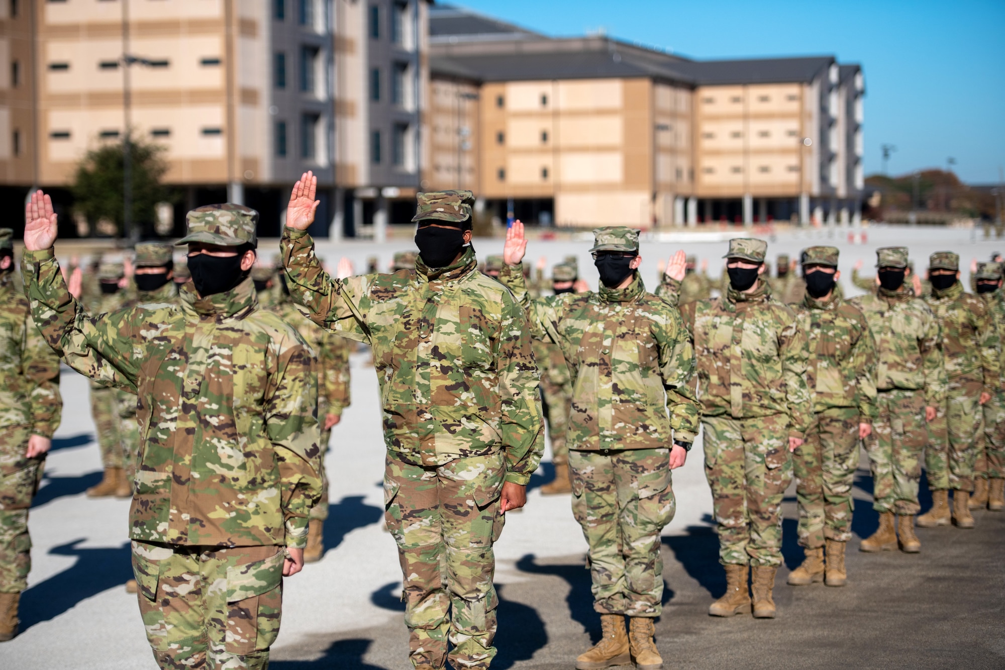 JOINT BASE SAN ANTONIO-LACKLAND, Texas -- History was made here Dec. 10, as the first seven people to enlist directly into the U.S. Space Force graduated from Basic Military Training.