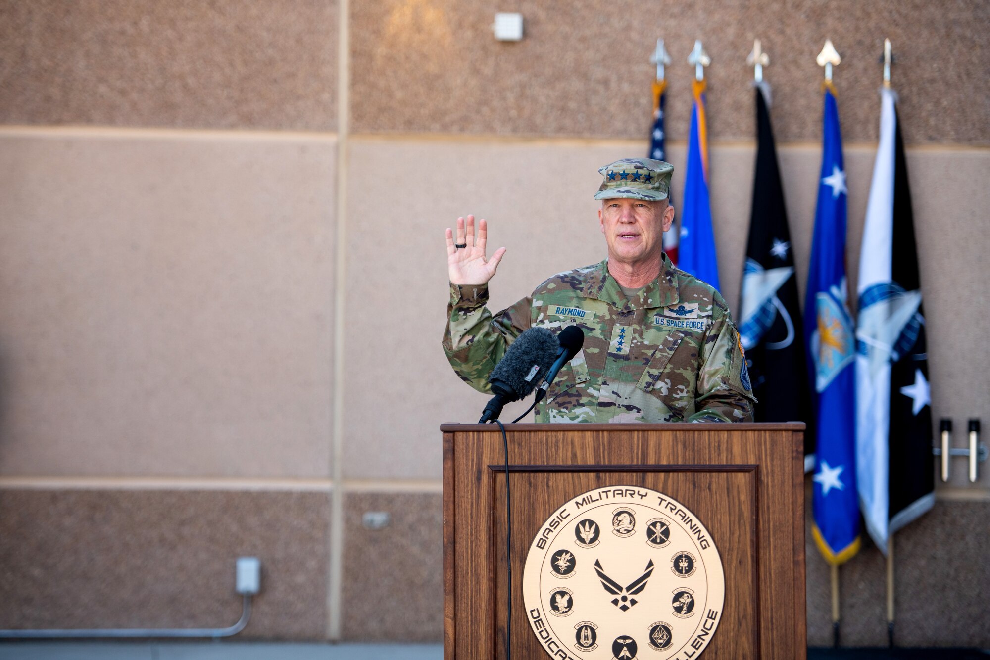 JOINT BASE SAN ANTONIO-LACKLAND, Texas -- History was made here Dec. 10, as the first seven people to enlist directly into the U.S. Space Force graduated from Basic Military Training.