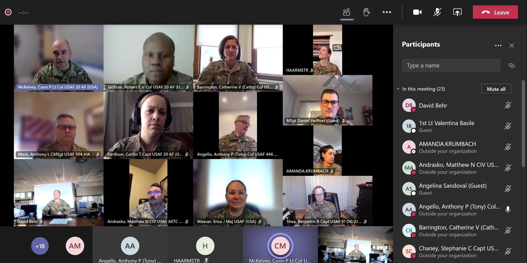 Screenshot of Microsoft Teams