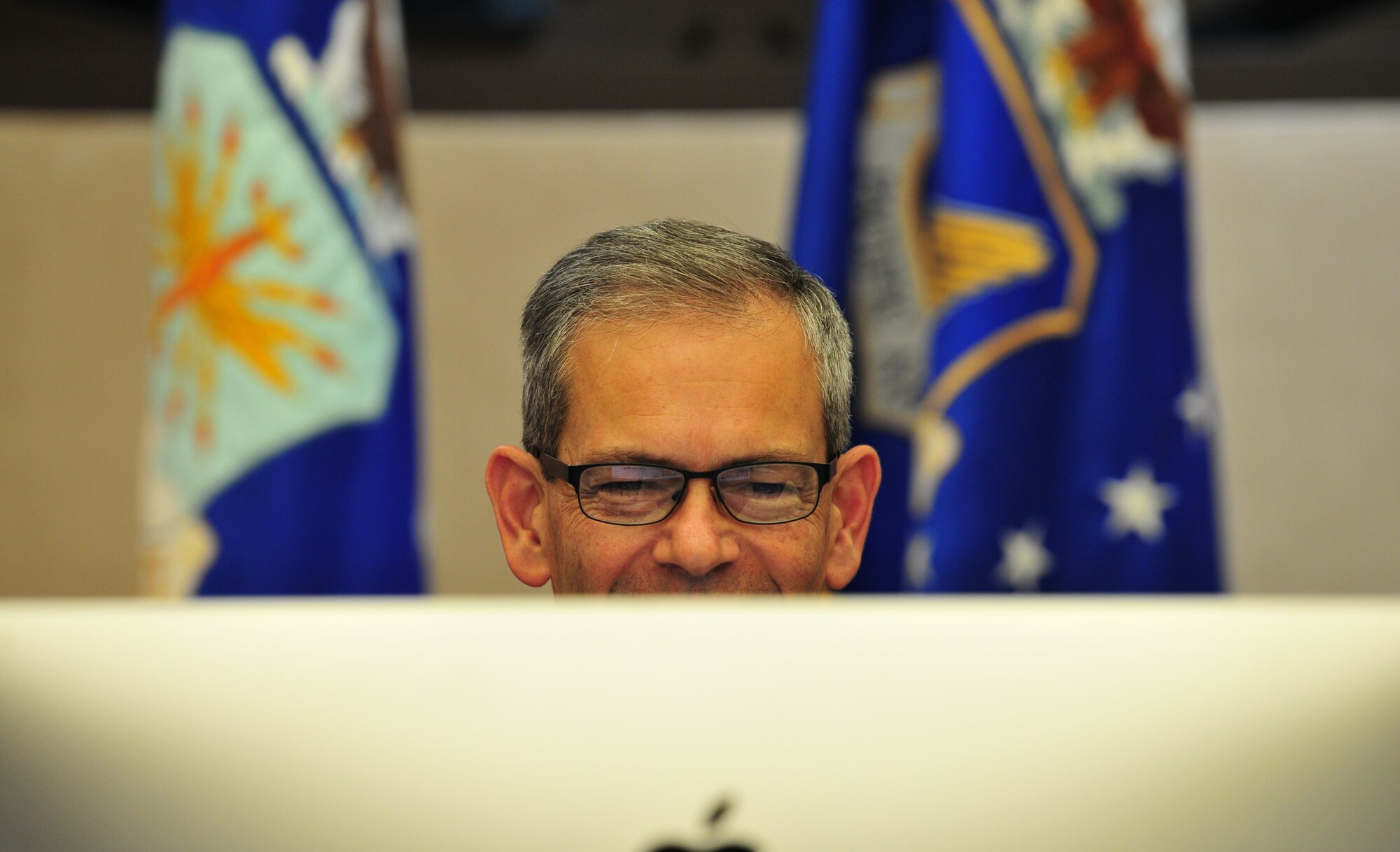 Gen. Ken Wilsbach, Pacific Air Forces commander, hosts 22 senior leaders from the Indo-Pacific theater during a quarterly Pacific Air Chiefs (PAC) Video Teleconference (VTC) from Hickam Air Force Base, Hawaii, Dec. 9, 2020. The PAC VTC is a key leadership event within PACAF that was previously done in-person but transitioned to a virtual format due to COVID-19. (U.S. Air Force photo by Tech. Sgt. Nick Wilson)