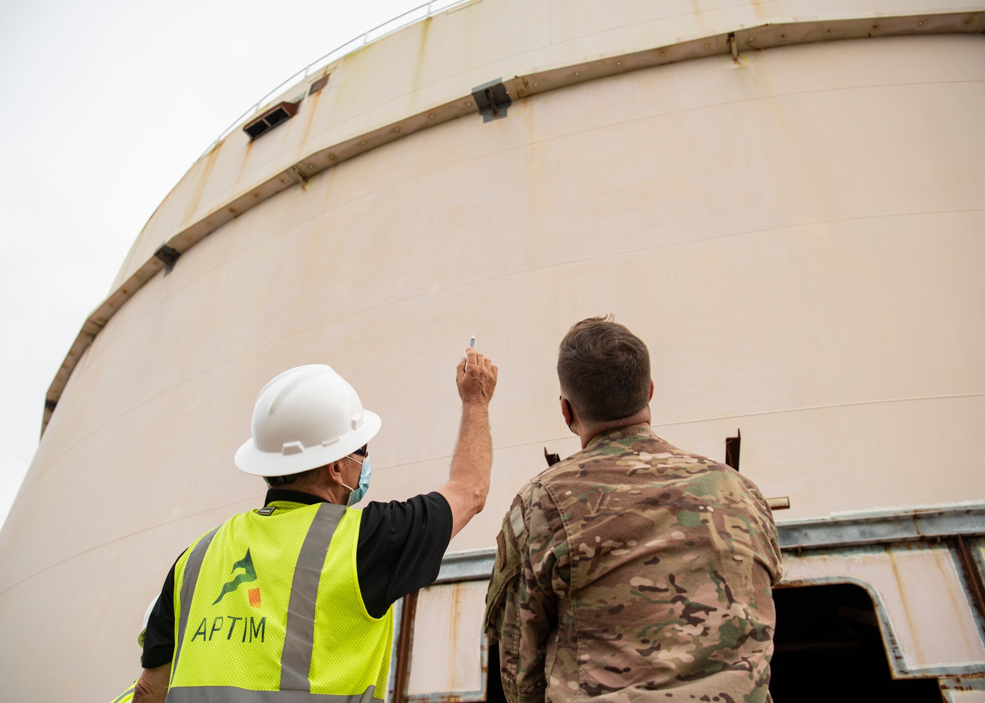 Looking at two fuel tanks for construction