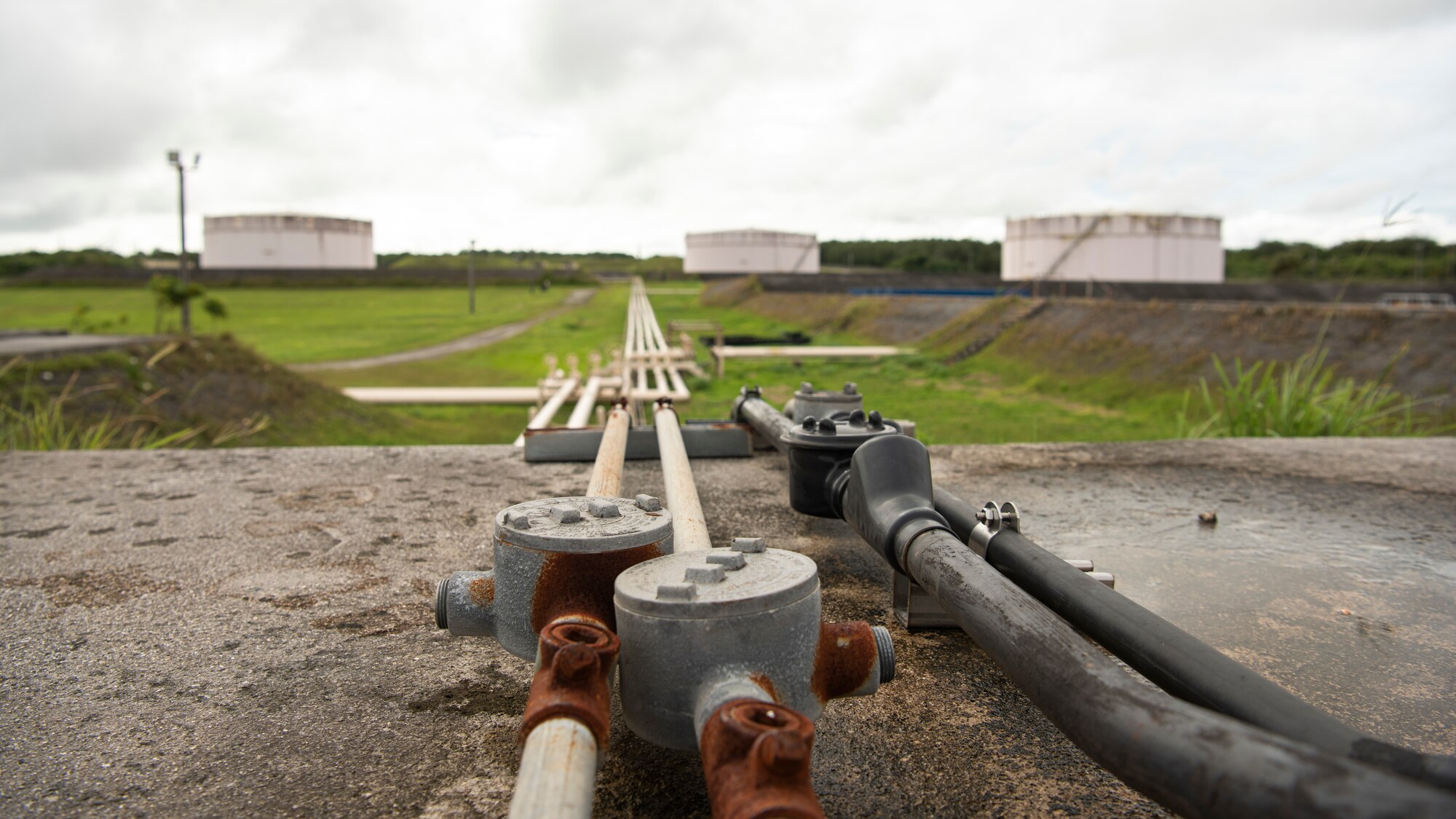 electrical conduit that provides power to various fuel tanks