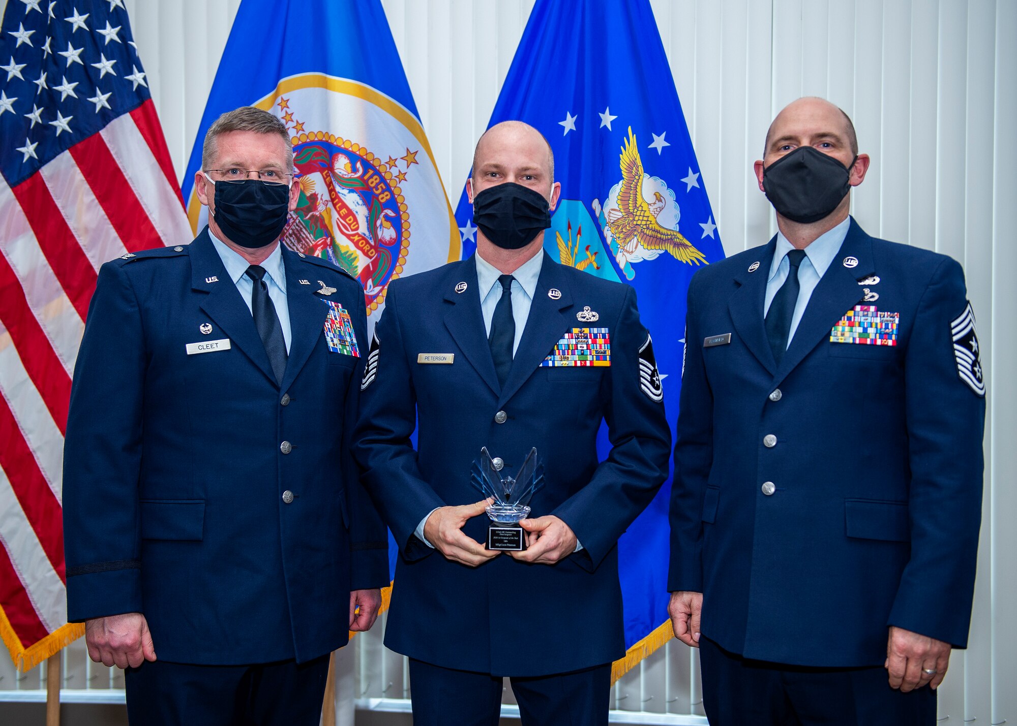 U.S. Air Force Airmen from the 133rd Airlift Wing are recognized for their achievements at the annual Wing Awards Ceremony in St. Paul, Minn., Dec. 12, 2020.