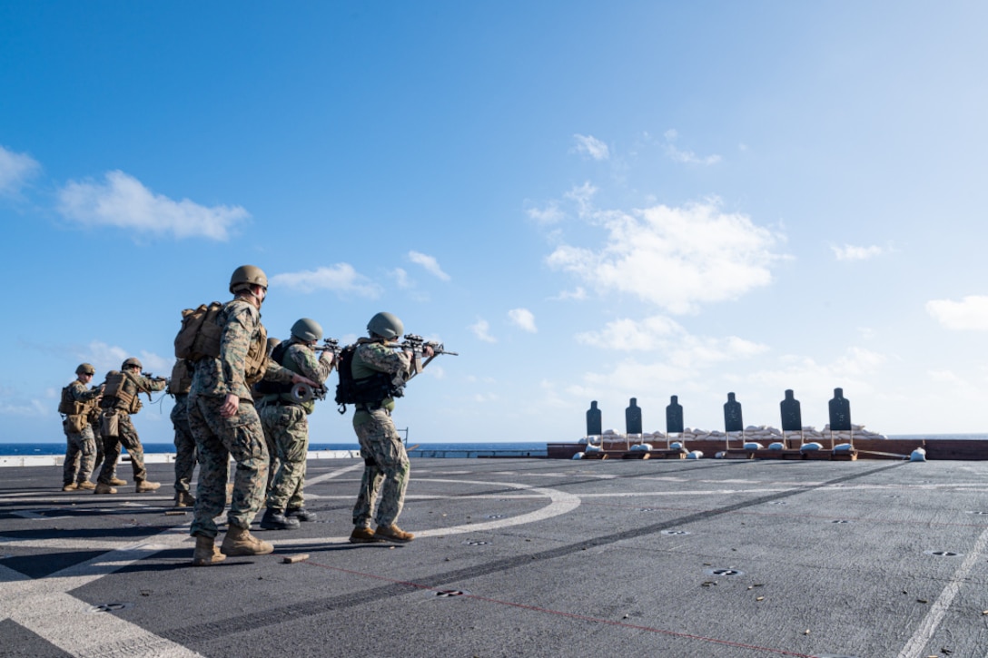 The MKIARG and the 15th MEU are currently conducting routine operations in the U.S. 3rd Fleet area of operations. (U.S. Marine Corps photo by Cpl. Britany Rowlett)