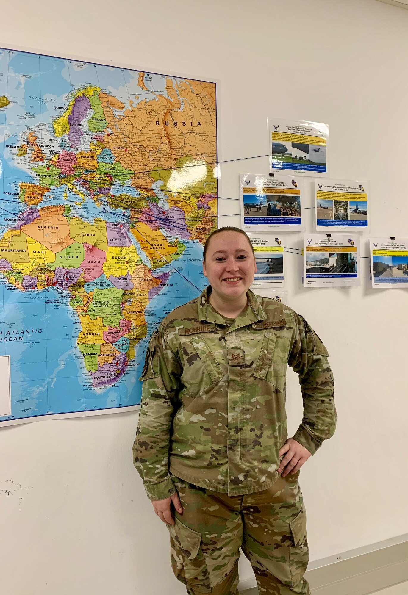 An Airman poses for a photo.
