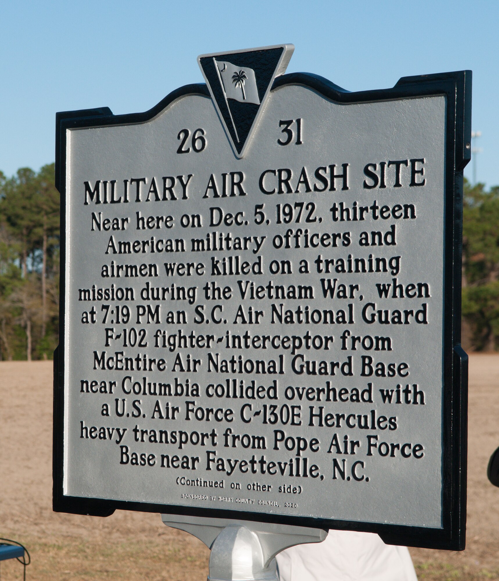 Photo from ceremony honoring victims of a 1972 training crash held on Dec. 5, 2020.