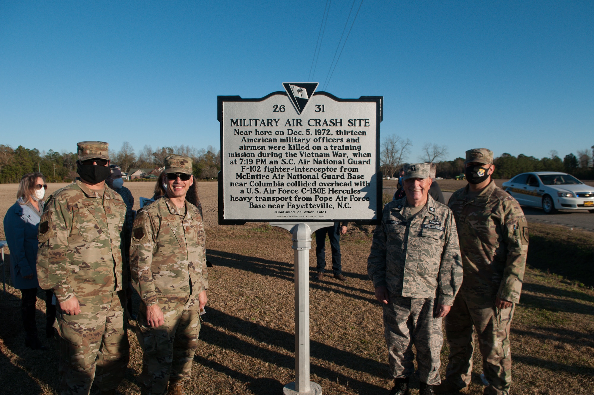 Photo from ceremony honoring victims of a 1972 training crash held on Dec. 5, 2020.