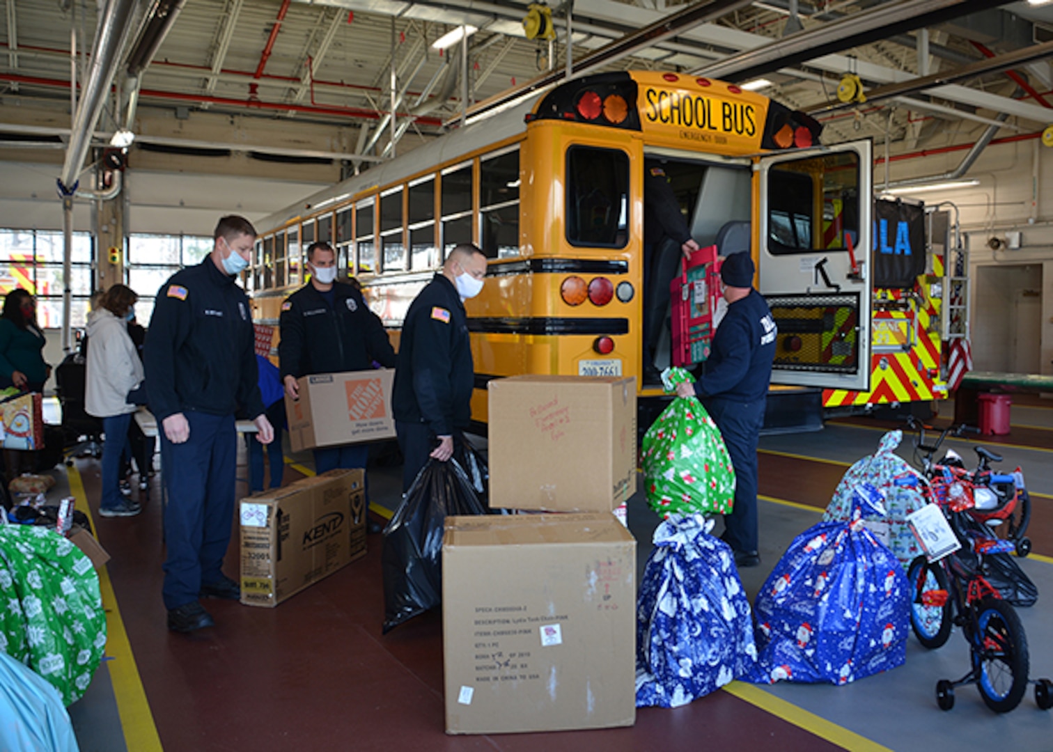 Firefighter load Angel Tree gifts