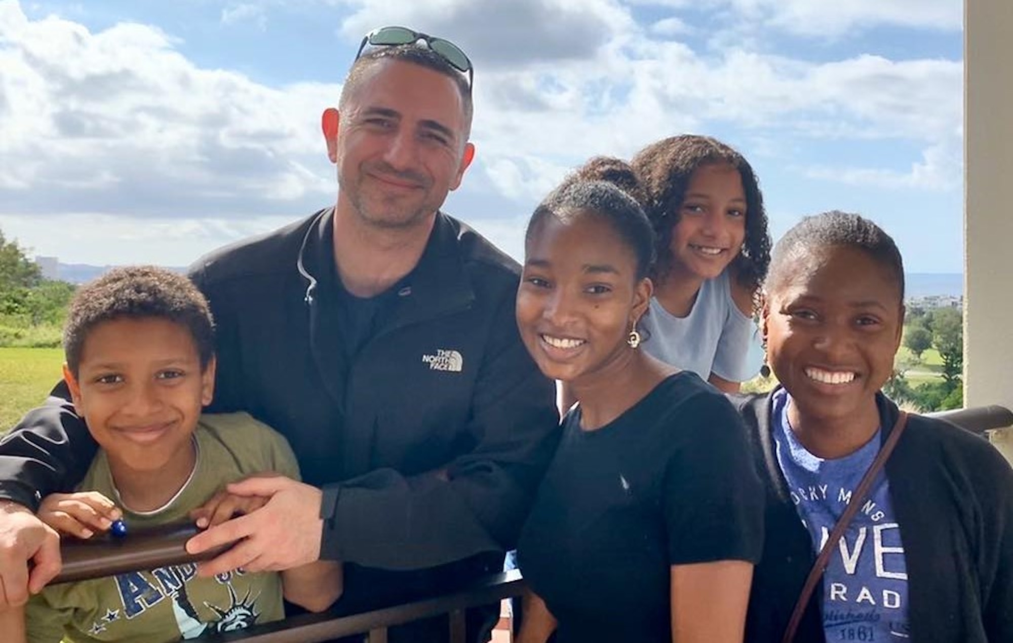 Chief Master Sgt. Brian Kruzelnick, command chief of Air Mobility Command, and (left to right) his son, Javonni (10); daughter, Jahni (15); daughter, La Talya (11); and wife, Kareen. The Kruzelnick's arrived at Scott Air Force Base, Illinois, in August 2020. (Courtesy photo)