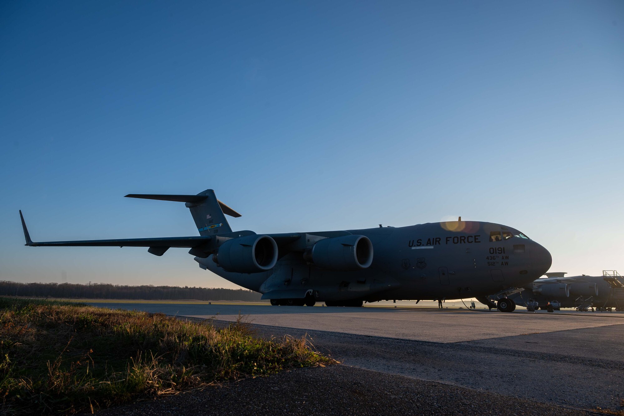 A C-17 Globemaster III prepares for a mission on the flight line at Dover Air Force Base, Delaware, Dec. 10, 2020. The 436th Airlift Wing at Dover AFB owns, maintains and operates C-17s in support of rapid, global airlift. (U.S. Air Force photo by Airman 1st Class Faith Schaefer)