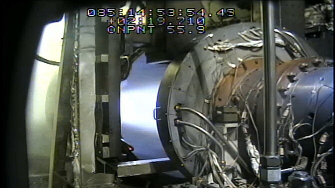 Aerojet Rocketdyne completes a successful series of hot-fire tests of an advanced air-breathing hypersonic engine under the USAF’s MSCC program. Some of the camera titling has been removed for a clearer image. (Image courtesy of Aerojet Rocketdyne.)