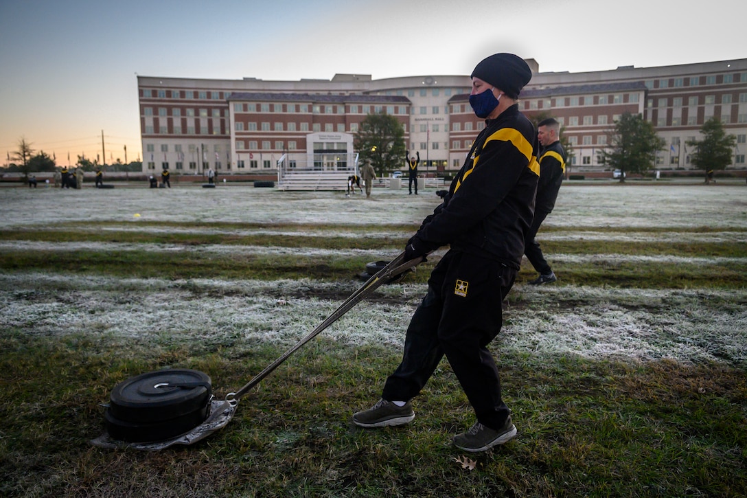 Lt. Gen. Jody Daniels conducting physical fitness