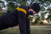 Lt. Gen. Jody Daniels conducting physical fitness