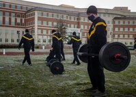 Lt. Gen. Jody Daniels conducting physical fitness