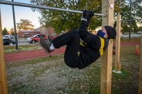 Lt. Gen. Jody Daniels conducting physical fitness