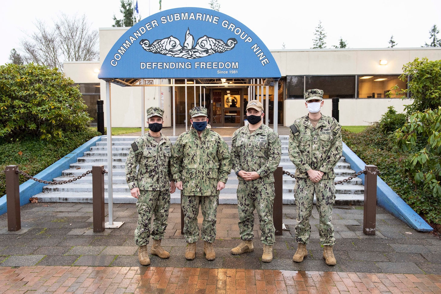 BANGOR, Wash. (Dec. 15, 2020) Chief of Naval Operations (CNO) Adm. Mike Gilday visits with Sailors during a trip to Naval installations in the Pacific Northwest. (U.S. Navy photo by Mass Communication Specialist 1st Class Andrea Perez/Released)