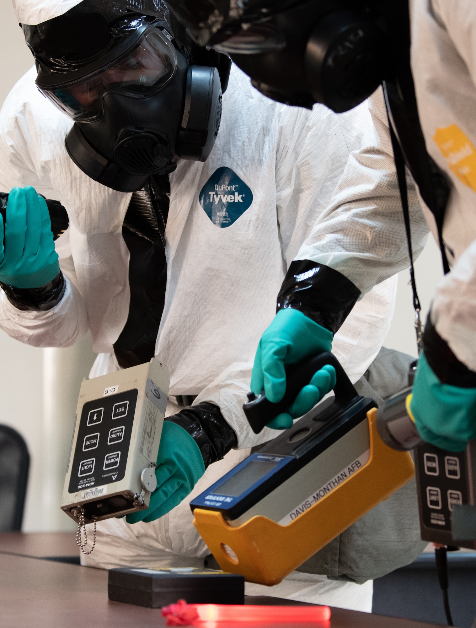 Airmen from the 378th Expeditionary Civil Engineer Squadron emergency management flight and Royal Saudi Air Force personnel shared experience and expertise during a hazardous materials response exercise Dec. 12, 2020, at Prince Sultan Air Base, Kingdom of Saudi Arabia.